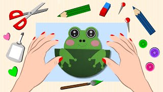 Basteln mit Papier – Frosch  DIY Bastelideen [upl. by Yaf606]