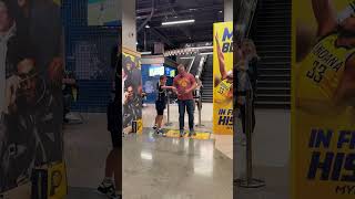 The Hanger Game Pt 2 Fans Attempt to Land Hanger on Rack to Win Jersey  Indiana Pacers [upl. by Dronski]