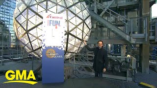 Countdown to 2023 sneak peek at ball in Times Square l GMA [upl. by Rehttam]