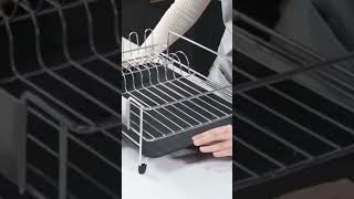 TOOLF Dish Drying Rack Expandable Stainless Steel Dish Rack with Drainboard [upl. by Dill291]