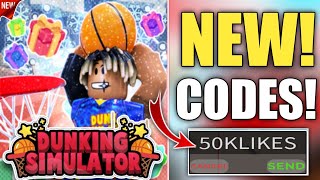 ALL NEW WORKING CODES FOR DUNKING SIMULATOR 2023  ROBLOX DUNKING SIMULATOR CODES [upl. by Ylevol]