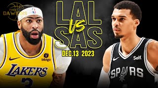 Los Angeles Lakers vs San Antonio Spurs Full Game Highlights  December 12 2023  FreeDawkins [upl. by Tedman]