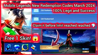 No limit Mobile Legends New Redeem codes March 30 2024  MLBB ALL STAR 2024 Redeem codes Today [upl. by Gerge]