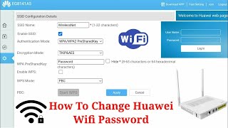 How To Change Huawei Wifi Password  Huawei Wifi Password Change  Huawei EG8141A5 Password Change [upl. by Renita973]