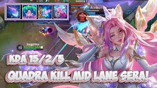 QUADRA KILL  MID LANE CRYSTAL ROSE SERAPHINE FULL GAMEPLAY  WILD RIFT BUILD  RUNES [upl. by Braswell145]