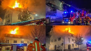 FLASHOVER Durchzündung BEI DACHSTUHLBRAND  HAUS IN VOLLBRAND  FLAMMEN amp RAUCH  FEUERWEHR [upl. by Donahue]