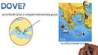 La civiltà greca QUANDO e DOVEMaestraSelene Video con AUDIO SPIEGAZIONE OK [upl. by Brennen]