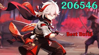 DPS Kazuha 23k to 206k Damage Showcase  Best Kazuha Build Genshin Impact [upl. by Atteuqaj]