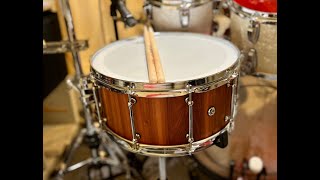 Stave Snare Drum Jarrah wood by Handmadedrums [upl. by Laertnom]