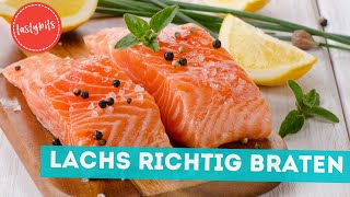 Lachs mit Haut richtig braten  So wird es saftig lecker amp gelingt garantiert [upl. by Adnilreh]