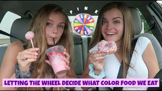 Letting the Wheel Decide What Color Food We Eat for 24 Hours  Jacy and Kacy [upl. by Celeski]