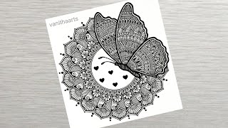 Butterfly Mandala Art  Mandala Art for Beginners StepbyStep Tutorial vanithaarts butterfly [upl. by Euqinitram374]