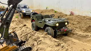 Remote control Trucks RC Jeep 1941 Vs Rc Toyota Land Cruiser Pickup Truck Off Road Adventure  RC [upl. by Peckham]