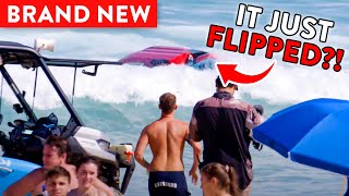 Jet Ski Flip Accident At Crowded Beach [upl. by Eliot]