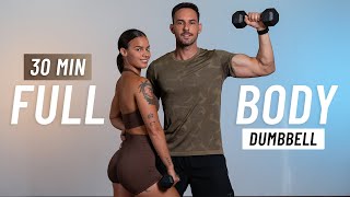 30 MIN FULL BODY DUMBBELL WORKOUT  Strength Training At Home No Repeats [upl. by Arras309]