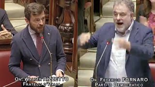 BAGARRE ALLA CAMERA SCONTRO TRA I DEPUTATI RIZZETTO E FORNARO SULLORDINE DEL GIORNO [upl. by Faline]