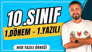 10SINIF 1DÖNEM 1ORTAK YAZILI SORULARI  10SINIF MATEMATİK  Rehber Matematik [upl. by Corly]