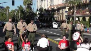 Dozens Arrested at Hyatt Protest LA July 21 2011 [upl. by Regnig]