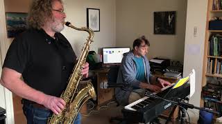 Frode Meland synth og Bjørn Sørvang Hansen sax spiller koronakonsert fra stue til live publikum [upl. by Assert678]