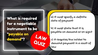 Negotiable Instruments UCC Article 3  Law Quiz  Law Trivia  Nonnegotiable Instruments [upl. by Ailssa]