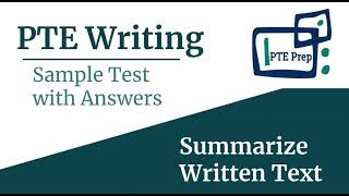 PTE Writing Practice Free  Summarize Written Text  Sample test with answers pte [upl. by Rabiah]