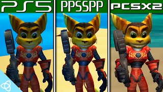 Ratchet amp Clank Size Matters  PS5 vs PPSSPP PSP Emulator vs PCSX2 PS2 Emulator Side by Side [upl. by Enilekaj]