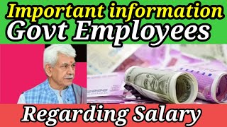 Important information jampk Govt employees regarding salary 2 October 2024 [upl. by Carhart]