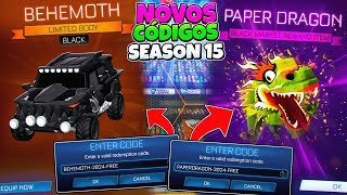 NOVOS CÓDIGOS HACKS E ITENS GRÁTIS FUNCIONANDO NA SEASON 15 DO ROCKET LEAGUE [upl. by Erline]