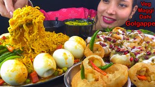 Eating Spicy🔥 Vegetable Maggi Masala Dahi Golgappe Golgappe With Chilli Street Food Mukbang Show [upl. by Neema27]