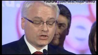 Ivo Josipović  Treći hrvatski predsjednik  pobjednički govor  3rd Croatian president [upl. by Enrol]