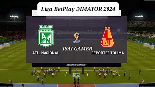 Atletico nacional vs Deportes tolima goles 12 Liga BetPlay DIMAYOR 2024 [upl. by Lund]