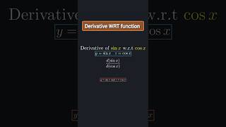 The Derivative You Didnt See Coming sinx wrt cos⁡𝑥cosxmaths [upl. by Soisatsana155]