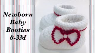 LEFT Handed How to crochet easy newborn baby booties  shoes  boots for girls or boys 170 [upl. by Gladwin351]