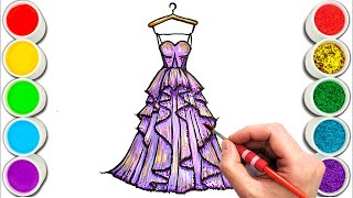 Dress Drawing Painting amp Coloring For Kids and Toddlers Child Art [upl. by Asa198]