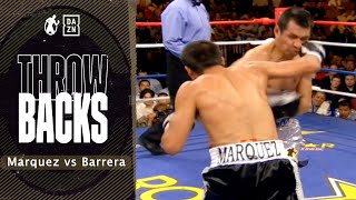 Throwback  Juan Manuel Marquez vs Marco Antonio Barrera Peso Pluma Barrera Hits Marquez When Down [upl. by Nylrahc]