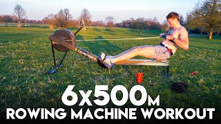 6x500m Rowing Machine Workout  Row Along [upl. by Akinom]