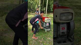 Funny Man Traditional Tiller Start Challenge 😱😱shorts machine [upl. by Artie]