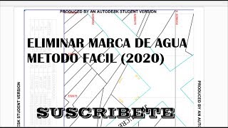 ELIMINAR MARCA DE AGUA DEL AUTOCAD VERSIÓN ESTUDIANTES STUDENT VERSION  WillNetwork [upl. by Yuh853]