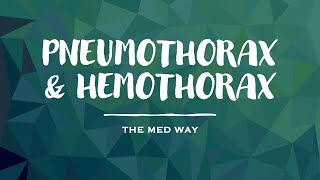 Pneumothorax amp Hemothorax Overview [upl. by Ethban986]