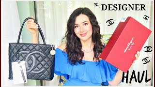 DESIGNER HAUL  CHANEL FERRAGAMO amp VINCE [upl. by Levins]