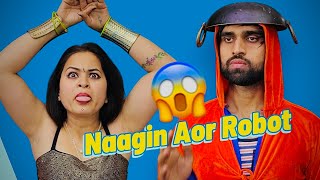 Robot Aor Naagin 🤖🐍😱😂  Mohit Pandey shorts funny trending [upl. by Jandy]