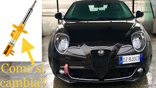 TUTORIAL sostituzione ammortizzatori anteriori Alfa Mito Fiat Grande PuntoPunto Evo [upl. by Nahtanod]