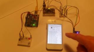 Odrid HMI on iPhone 4 controls an Arduino Uno with ESP8266 and ModbusTCP [upl. by Aleiram101]