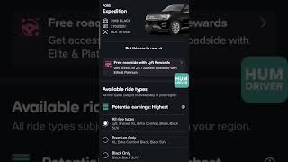 LYFT BLACK SUV lyft uber hum driver rideshare [upl. by Anitak140]