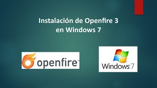 Instalacion de Servidor Openfire 3 en Windows 7 [upl. by Cattima]