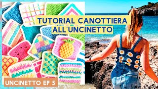 TUTORIAL TOP ALLUNCINETTO A MARGHERITA  granny square crochet tutorial  uncinetto ep 5 [upl. by Elspeth]