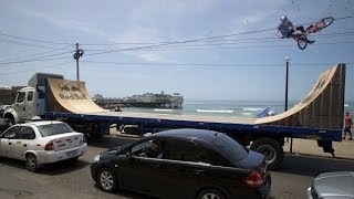 BMX ramp riding on a moving trailer  Daniel Dhers in Peru [upl. by Analaj]