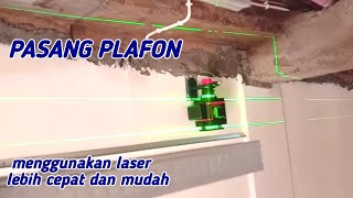 pasang plafon pakai laser lebih mudah dan cepat [upl. by Annayrb438]