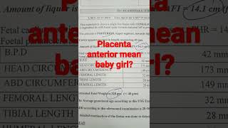 placenta position anterior means baby girl hoti he kya [upl. by Ellene]