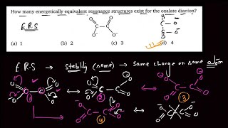 How many energetically equivalent resonance structures exist for the oxalate dianion [upl. by Hammad]